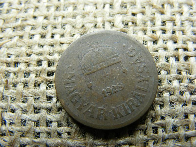 2 fillér, 1928, magyar fémpénz