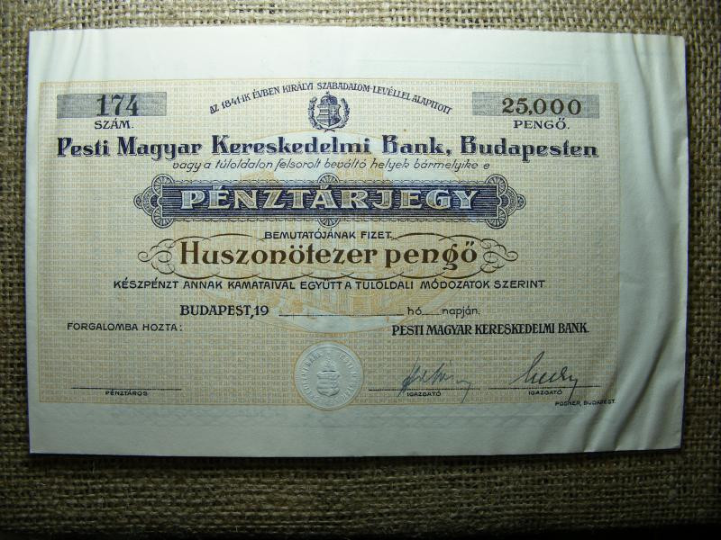 Pesti Magyar Kereskedelmi Bank 25000 pengő, 1945