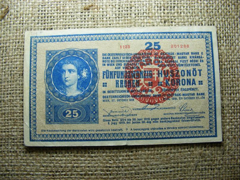 25 korona, 1918, apró betűs, M.O., ritka