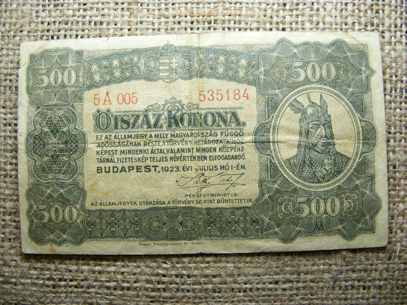 500 korona, 1923, Magyar Pénzjegynyomda