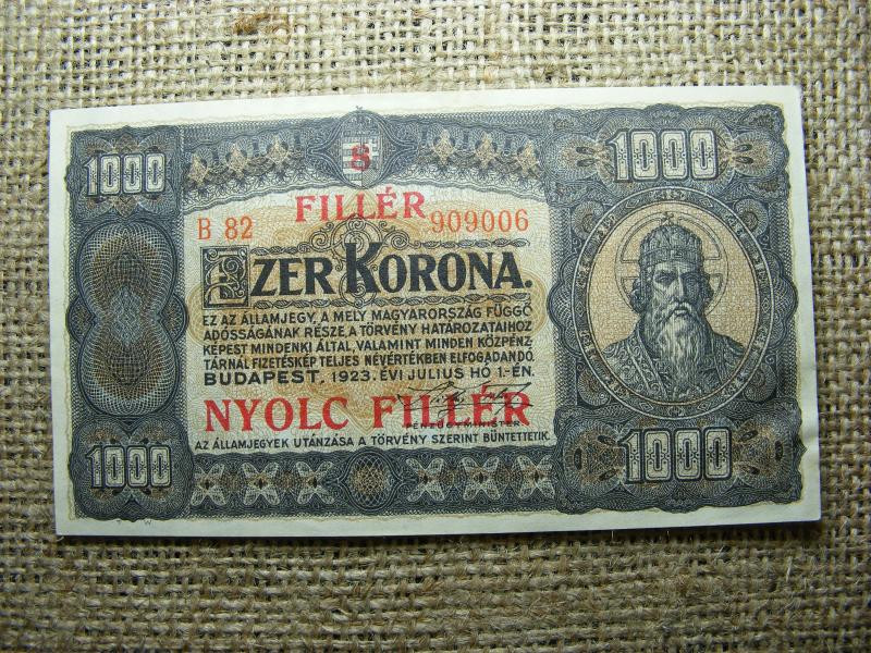 1000 korona, 1923, 8 fillér