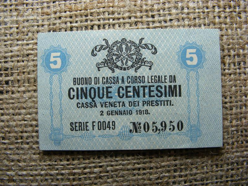Olaszország 5 centesimi bankjegy, 1918
