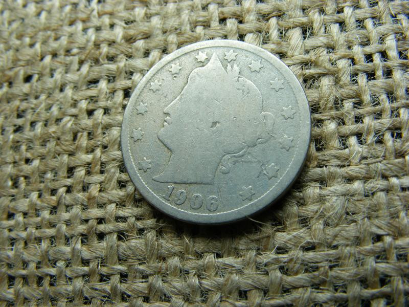 USA 5 centes érme, 1906, V jelzéssel