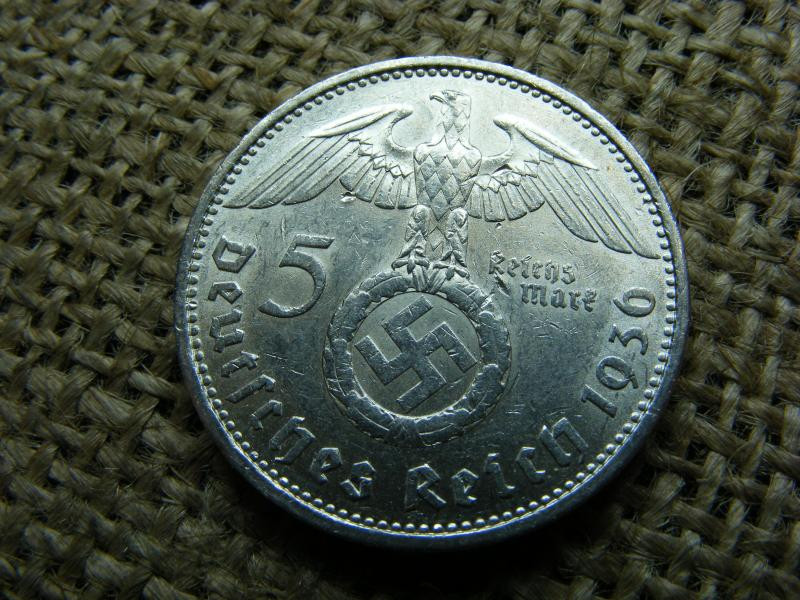 Birodalmi ezüst 5 márka, 1936 A