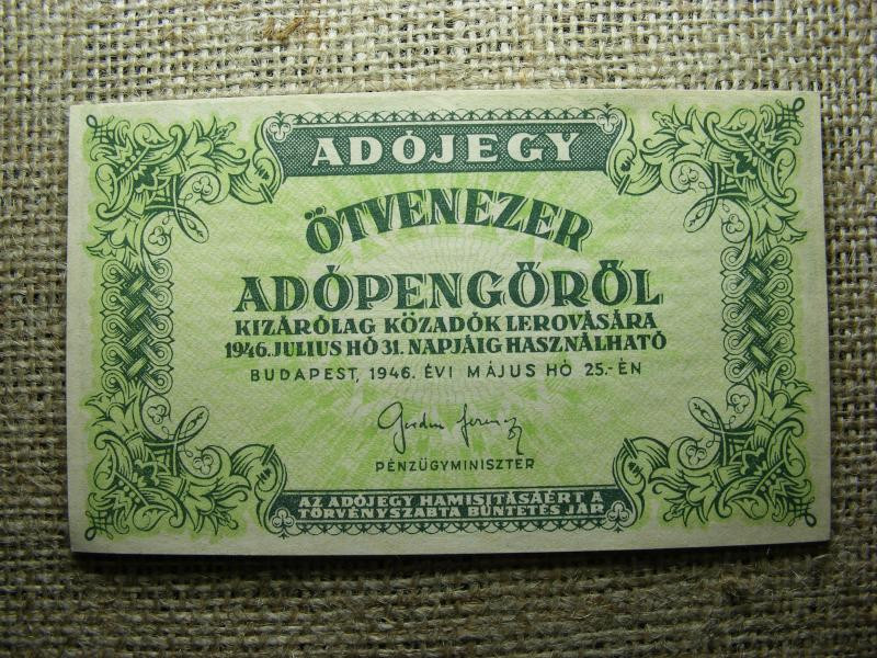 50000 Adópengő, 1946, Hajtatlan