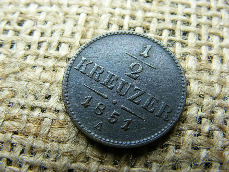 1/2 Krajcár, 1851, Ferenc József
