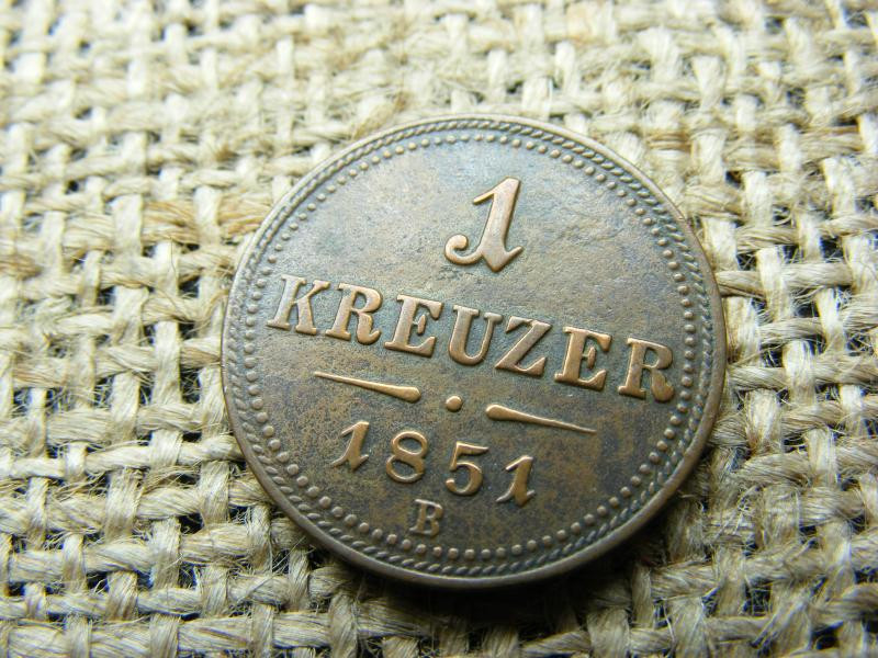 1 Krajcár 1851 B, Ferenc József-kori érme