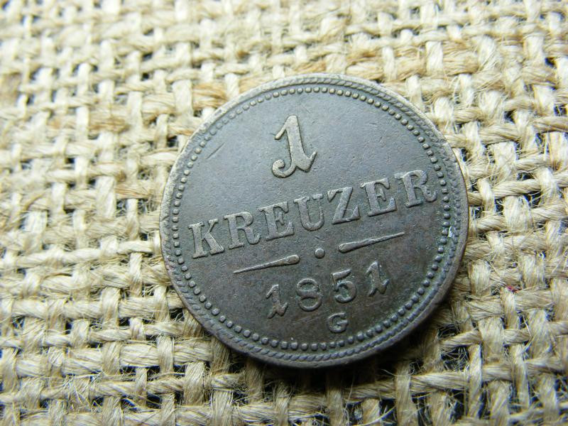1 Krajcár 1851 G, Ferenc József kori érme
