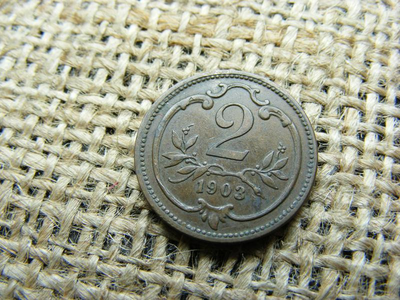 2 Heller, 1903, Korona-pénzverés