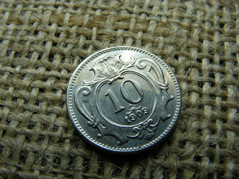 10 heller, 1909, Korona pénzrendszer