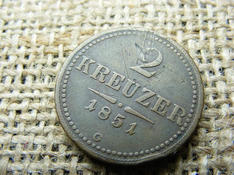 2 Krajcár 1851 G, Kis G