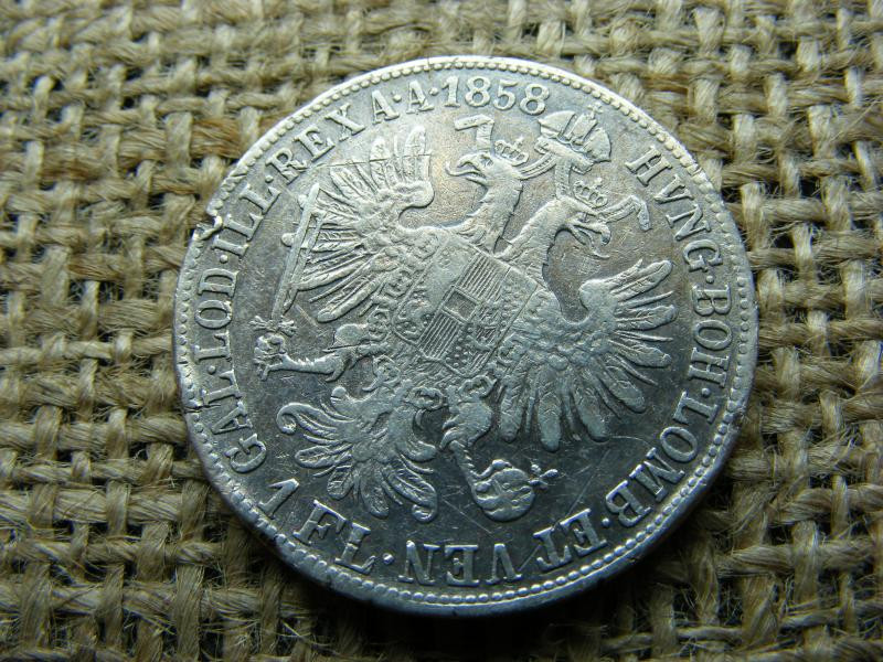 Ezüst 1 forint, 1858, M