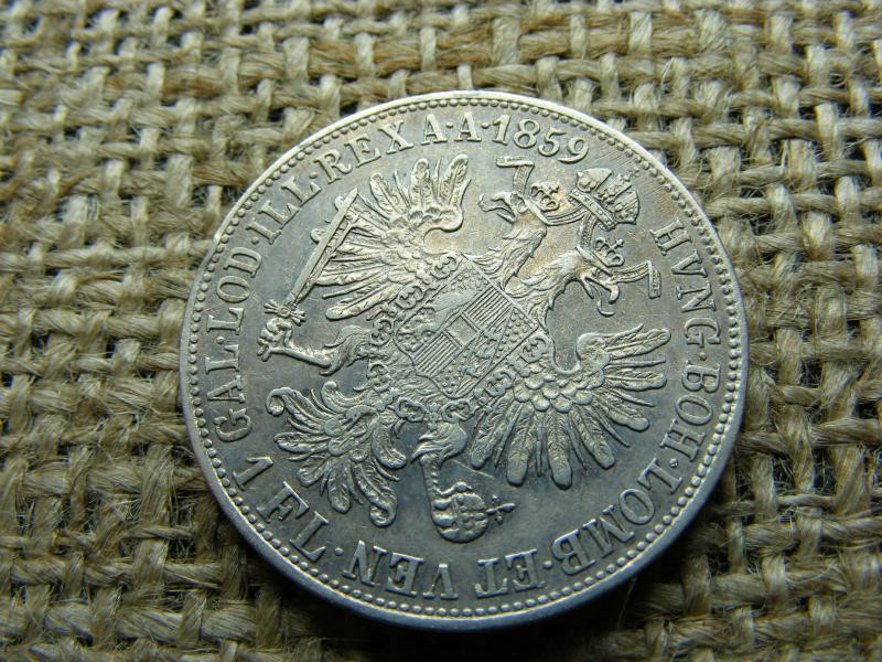Ezüst 1 forintos érme, 1859, B bélyegző