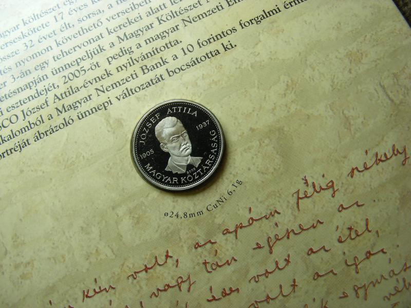 Dísztokos Forgalmi Forint Sor, 2005, József Attila 10 Forint