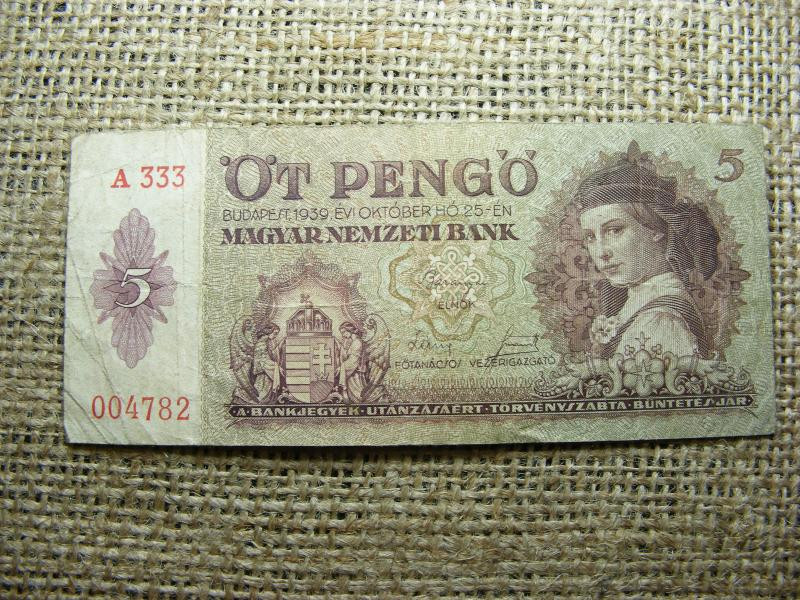5 pengő, 1939, Magyarország