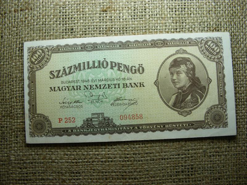 Százmillió pengő, 1946, hiperinflációs bankjegy