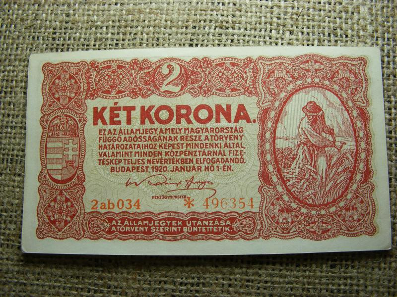 2 koronás bankjegy, 1920, csillagos