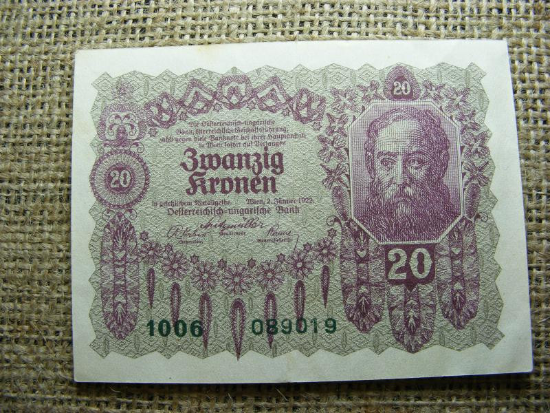 20 koronás bankjegy, 1922