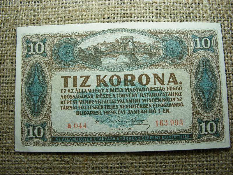10 koronás bankjegy, 1920