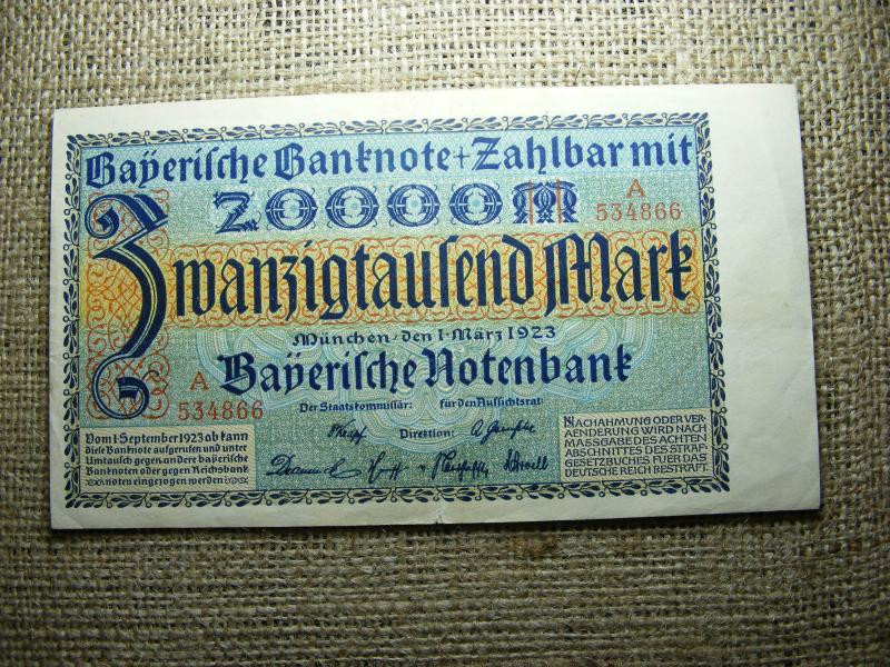 20000 márka, 1923, Weimari Köztársaság, Bajorország