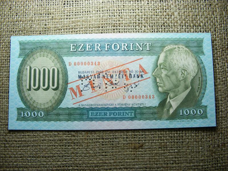 1000 forintos bankjegy, 1992, D sorozat, MINTA