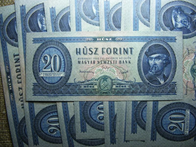 20 forintos bankjegy, 1949, nagyon jó minőségű másolat
