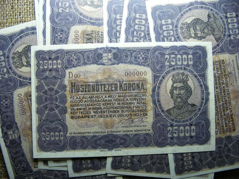 25000 korona bankjegy, 1923, nyomdai másolat
