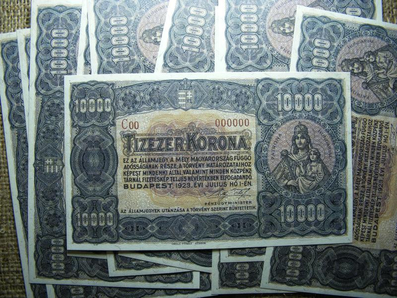 10000 korona bankjegy, 1923, nyomdai másolat