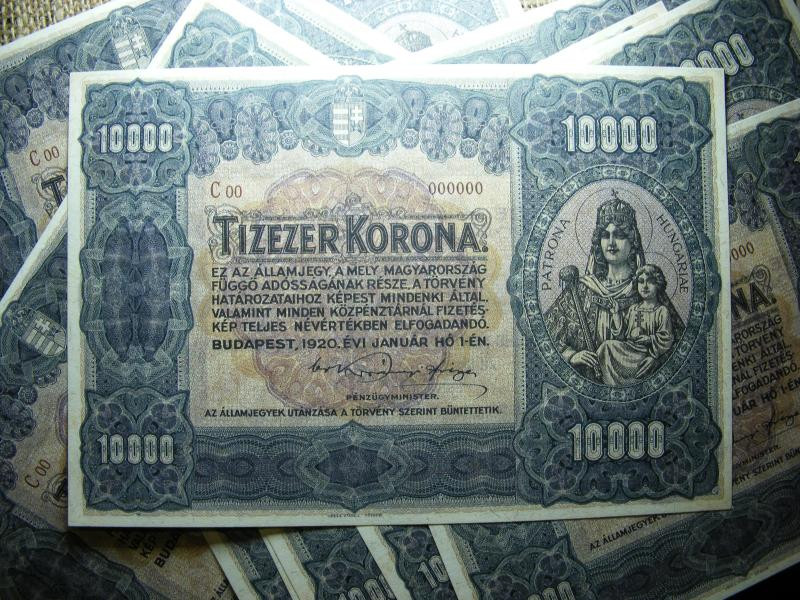 10000 korona bankjegy, 1920, nyomdai másolat