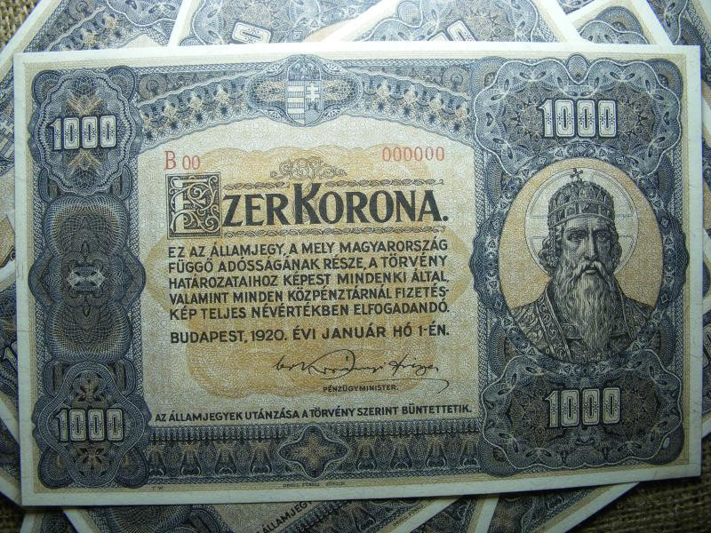 1000 korona, 1920, nyomdai másolat