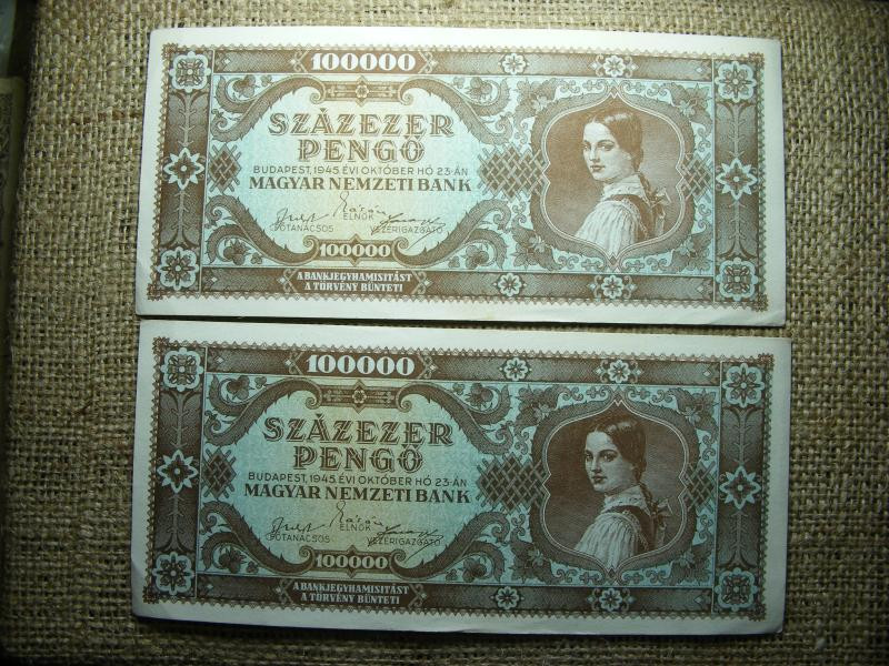 Százezer Pengő, 1945, sorszámközeli pár