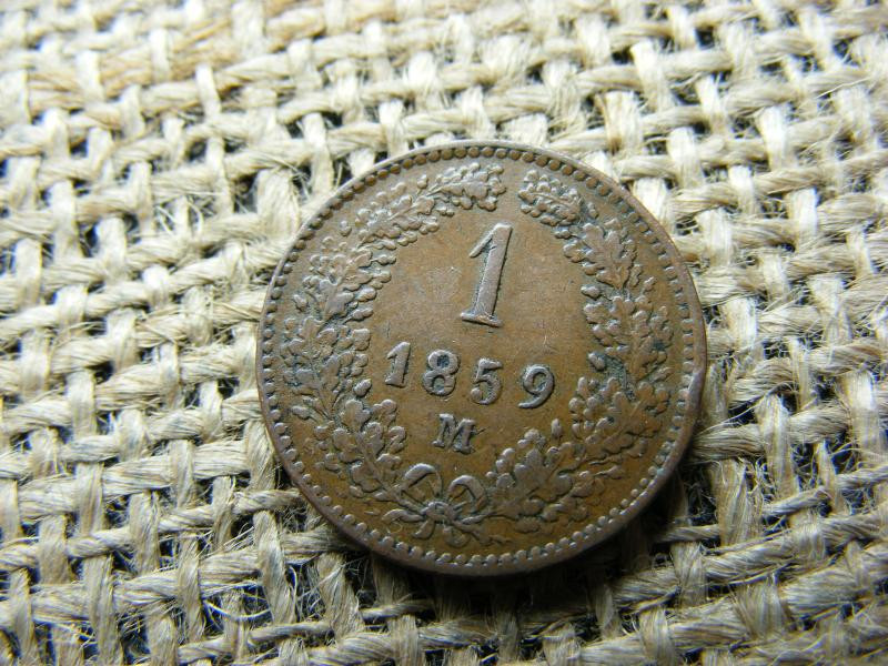 1 Krajcár 1858 M, Ferenc József-kori érme