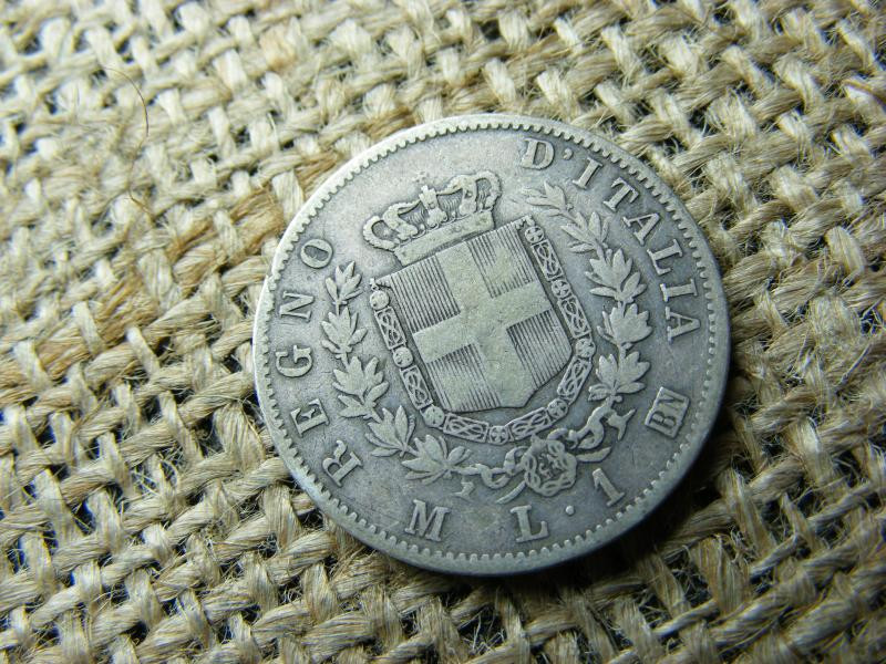 Olaszország, 1 lira, 1863, ezüst, M BN