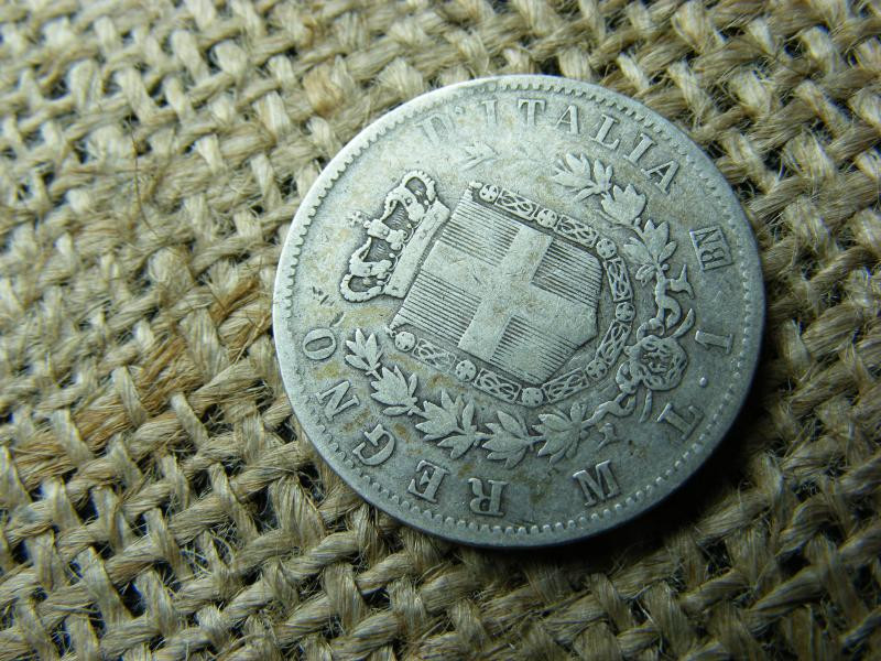 Olaszország, 1 lira, 1863, ezüst