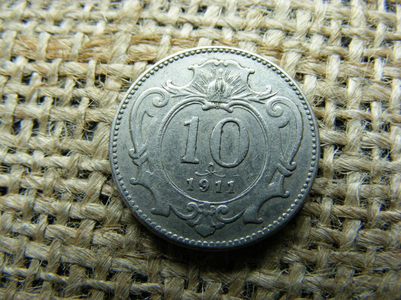 10 Heller, 1911, Korona Fémpénz