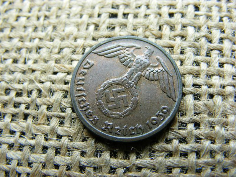 Birodalmi 1 pfennig, 1939 E, verdefény