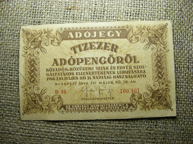 Tízezer Adópengő, 1946, 6 számjegyű sorszám