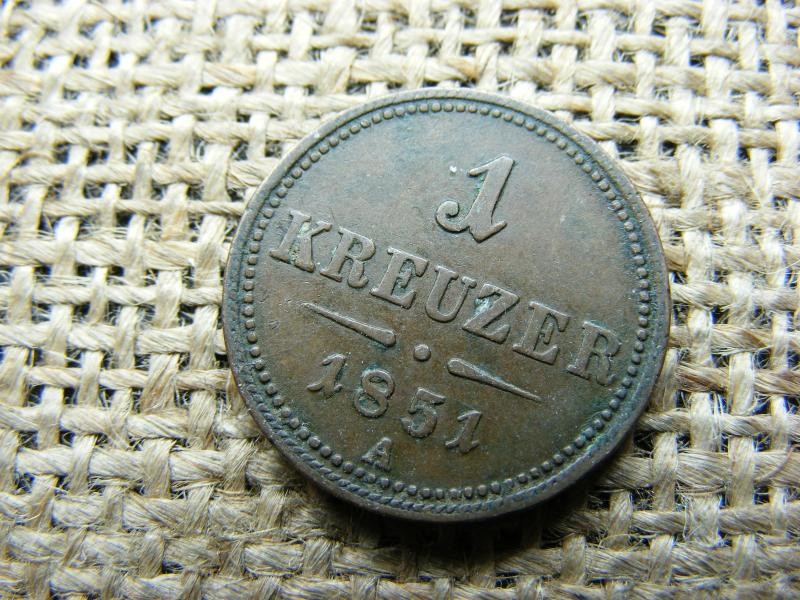 1 Krajcár 1851 A, Ferenc József korona
