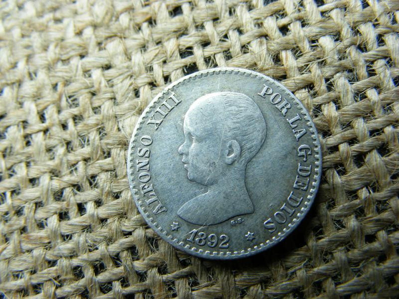 Spanyolország, 50 centimos, 1892, XIII. Alfonz
