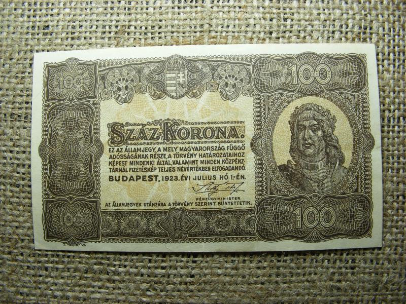 100 Korona, 1923, jelölés nélküli