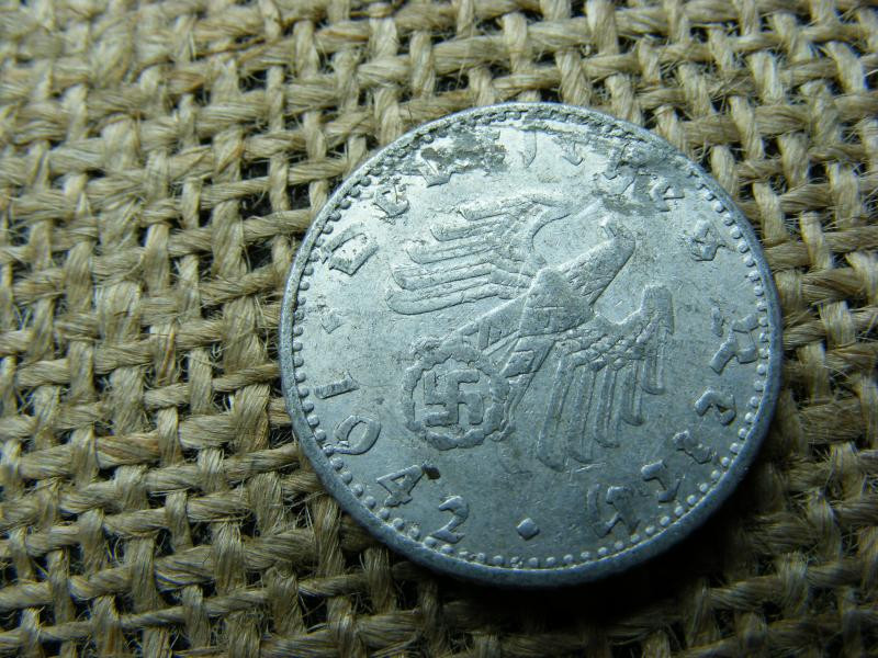 Birodalmi 50 pfennig, 1942 A, horogkereszt