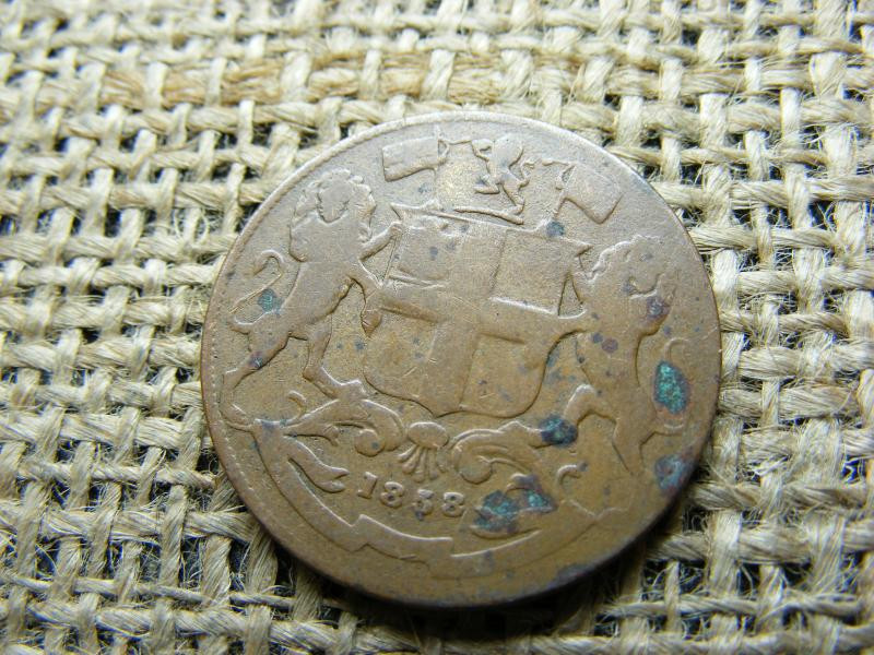 India 1/4 anna, 1858, fémpénz