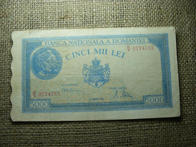 Románia 5000 lei bankjegy, 1945, márc. 20