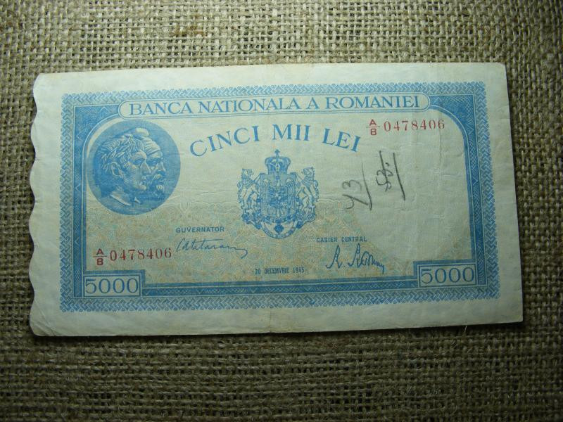 Románia 5000 lei, 1945, dec. 20