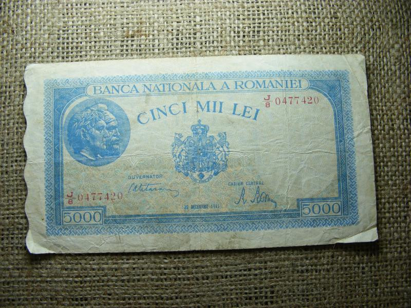 Románia 5000 lei bankjegy, 1945, dec. 20