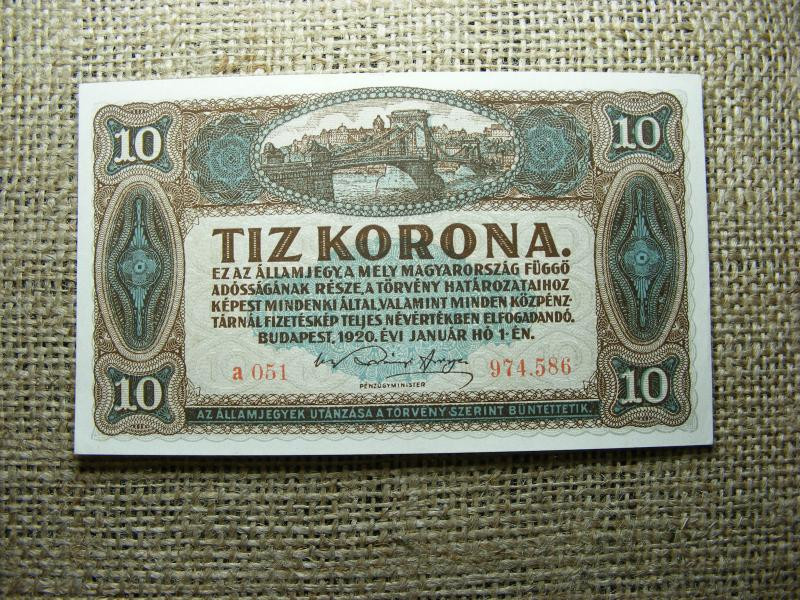 10 korona, 1920, Magyar Királyság