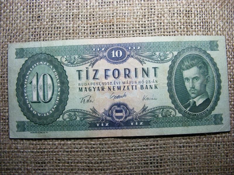 10 forintos bankjegy, 1957