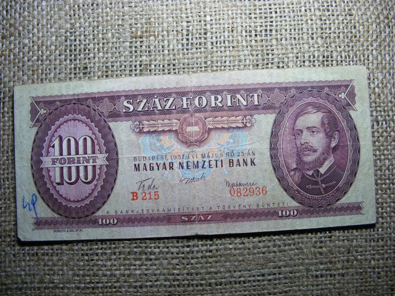 100 forintos bankjegy, 1957