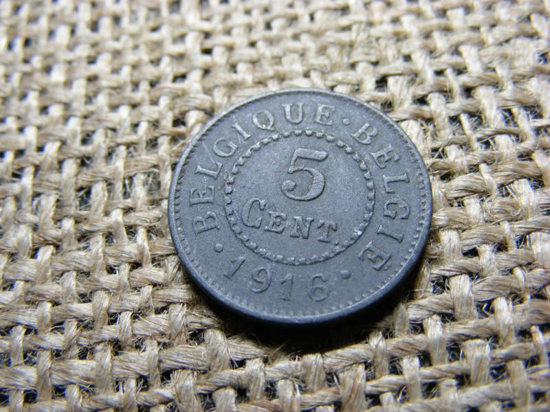 Belga 5 centimes érme, 1916