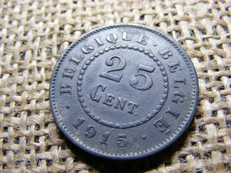 Belga 25 centimes érme, 1915